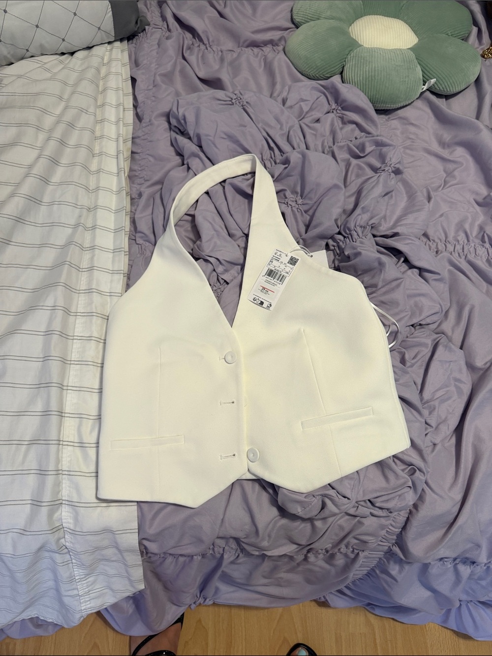 Mango White Halter Vest Camisole - Picture 1 of 1